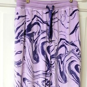 Lularoe Cozy Set 2X Bethany & 3X Jax Jacket & Jogger Purple Swirl Velour Plus Sz